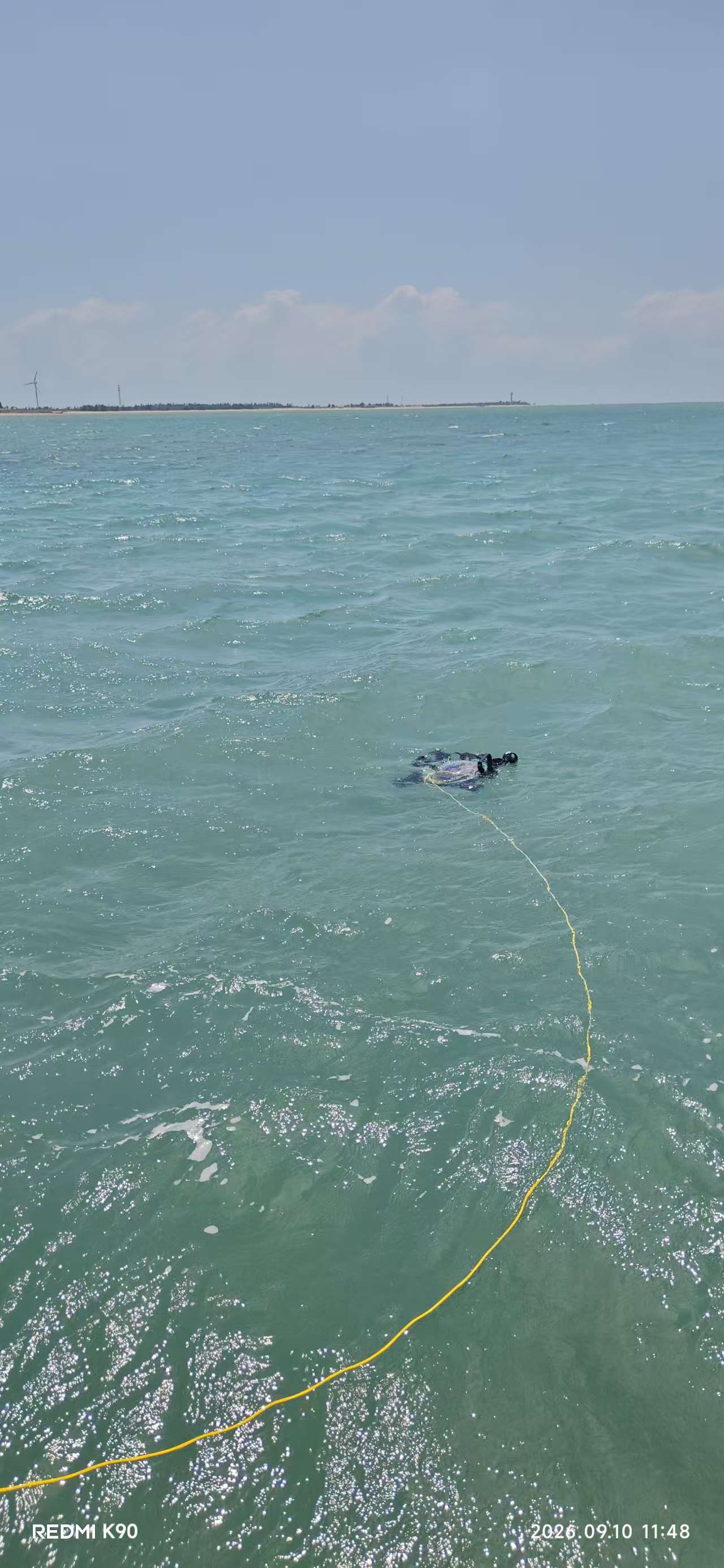 Underwater robot deployment during the joint experiments in Xuwen, Zhanjiang